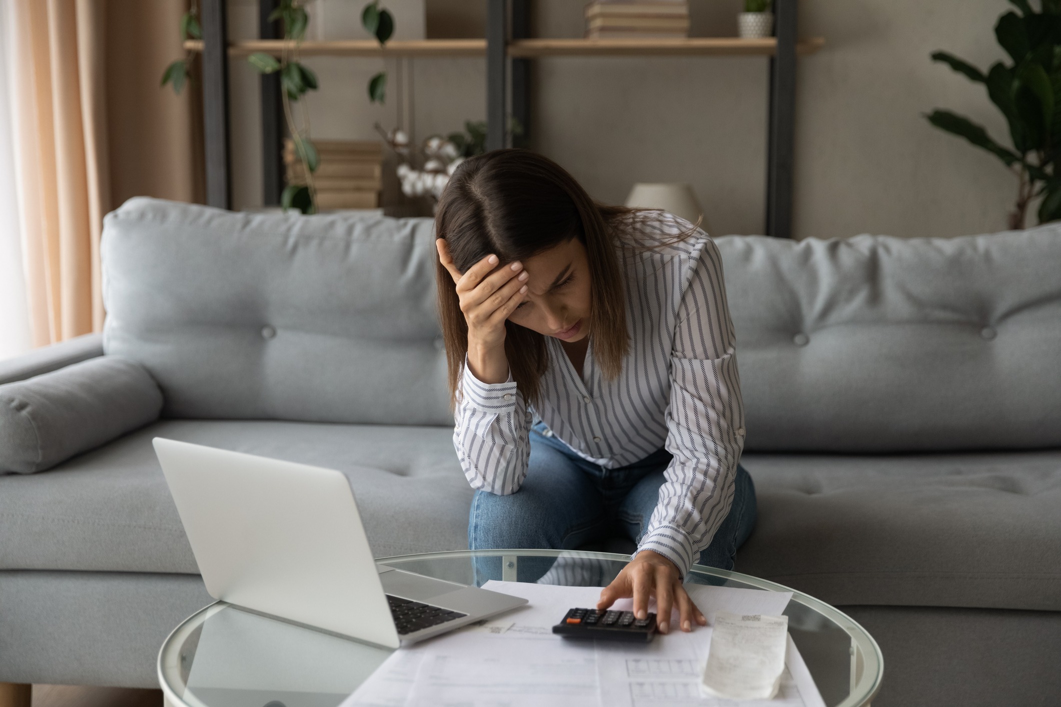 Stock photo of women stressed about bills